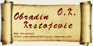 Obradin Krstojević vizit kartica